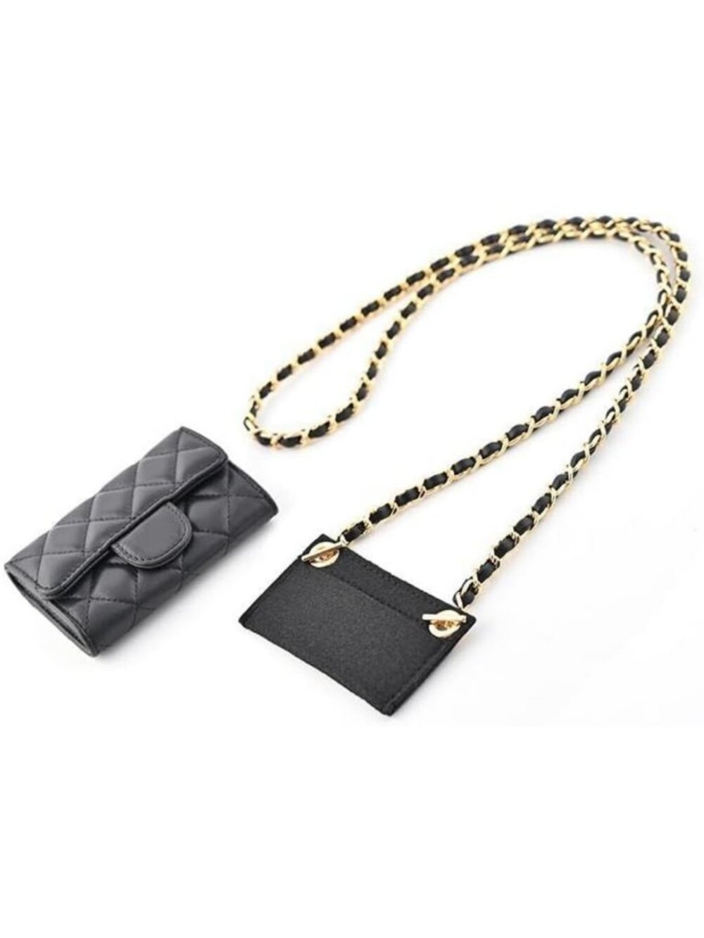Gold 100cm Conversion Kit for Card Holder Wallet On Chain - Insert & Chain
